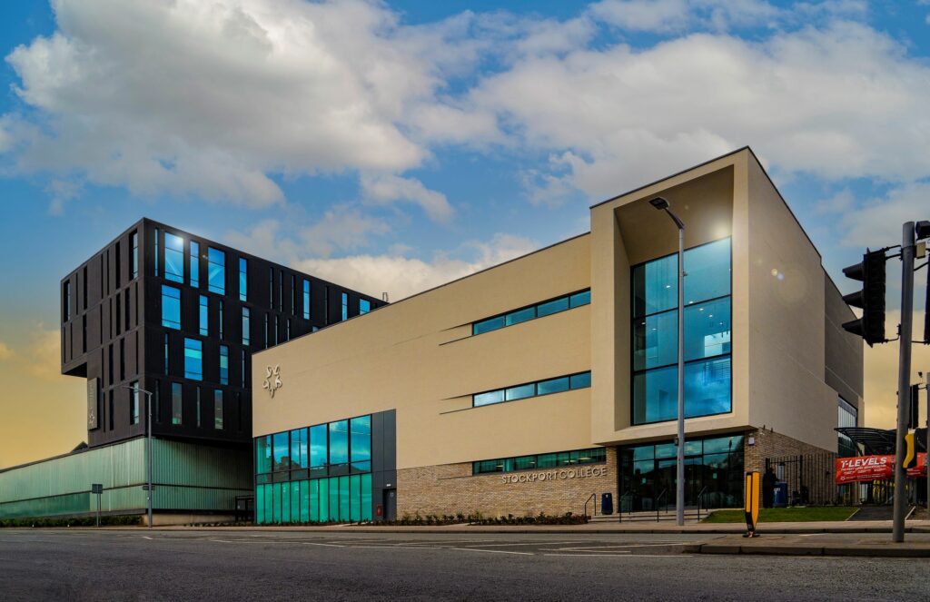 Main reception Lyme Building, Stockport College. Brand new 25 million pound redevelopment.