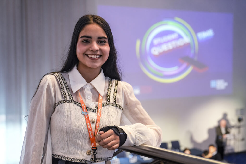 question time student on stage