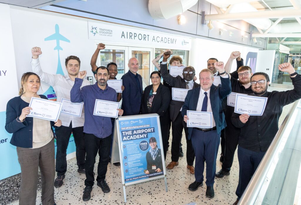 Airport Academy learners celebrate the completion of their course