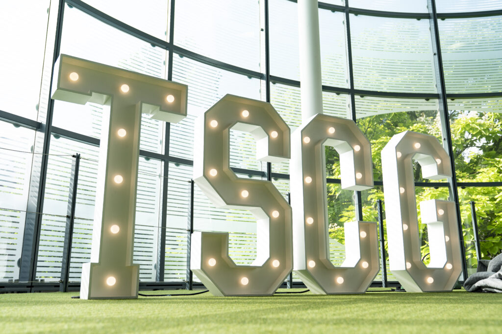 TSCG light up standing letters in a window